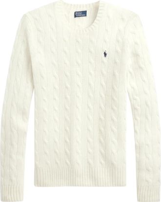 Polo Ralph Lauren Round-neck Knitwear, female, White, S, Julianna Long Sleeve Pullover