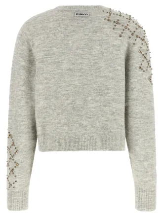 Pinko Rhinestone-Embellished Sweater - Beige