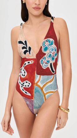 Alemais Michelle V-Neck One Piece Swimsuit In Multi