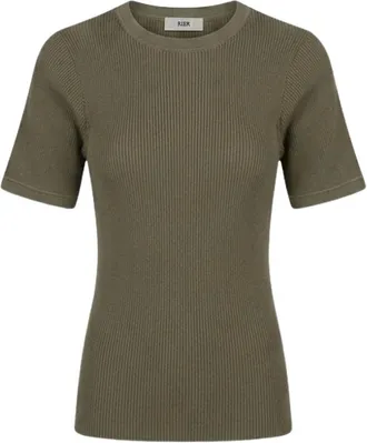 Rier T-Shirts, male, Green, Size: L Knw66Frs Fog Knit T-Shirt