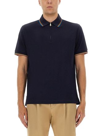Paul Smith Cotton Polo Shirt With Zipper
