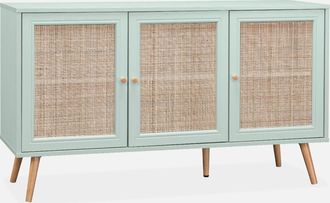 Sweeek Aparador 3 Puertas De Ca&ntilde;a, 120cm