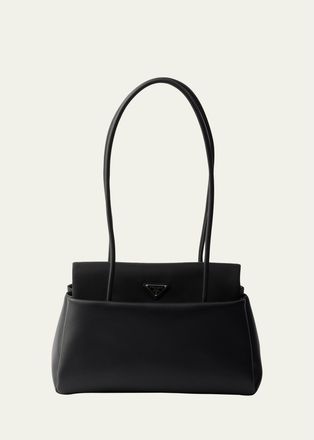 Prada Leather & Re-Nylon Flap Shoulder Bag