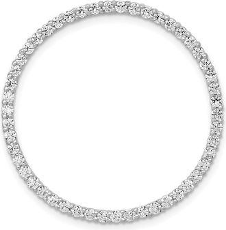 Diamond2Deal 14K White Gold Lab Grown Diamond Circle Pendant (1ct, VS, G-H)