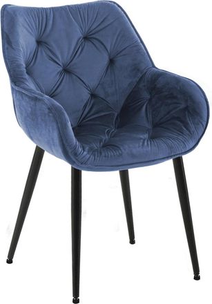 Clp Silla con patas de metal y asiento en Terciopelo Azul