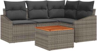 vidaXL Garden Sofa Set 5 pcs Grey vidaXL