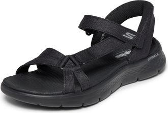 Skechers Sandale SKECHERS GO WALK FLEX SANDAL-ILLUMINATE, Damen, Gr. 35, schwarz, Textil, Strukturmuster, unifarben, Schuhe Sandale, Sandalette, Trekking Sanda