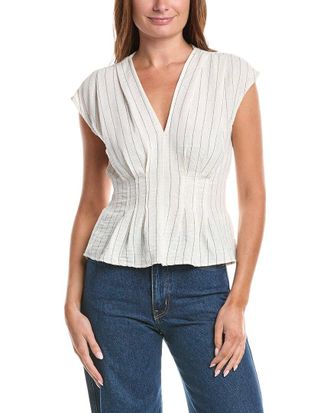 Max Studio Sleeveless V-Neck Linen-Blend Top