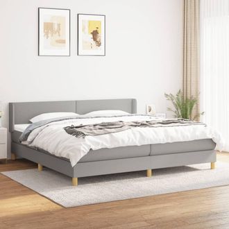 vidaXL Vidaxl - Cama Box Spring Con Colch&oacute;n Tela Gris Claro 200x200 Cm