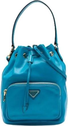 Prada Pre-owned Bucket Bags, female, Blue, Size: ONE SIZE Pre-owned Bucket Bag