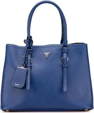 Prada Pre-owned Tote Bags, female, Blue, Size: ONE SIZE Pre-owned Leather handbags
