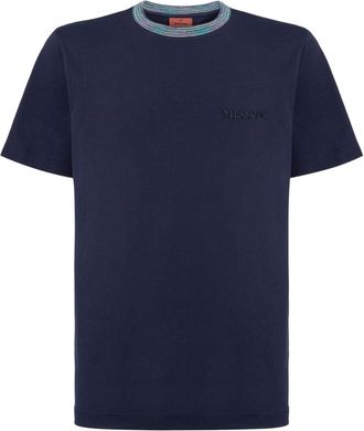 Missoni embroidered cotton T-shirt - men - Cotton - S - Blue