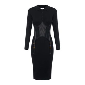 Elisabetta Franchi Dames, Jurken, Zwart, Maat: XS Satijn