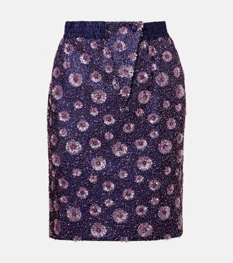 Jacques Wei Floral sequined pencil skirt