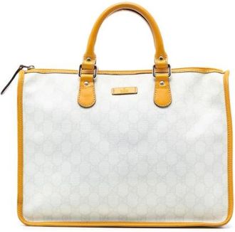 Gucci Pre-owned Tote Bags, female, White, Size: ONE SIZE Pre-owned Vintage Leather Tote Bag