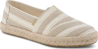 Toms Alrope Espadrille in Natural Metallic Stripe at Nordstrom, Size 7.5
