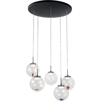 Fabas Luce Ariel sospensione traspararente/ assortiti 5LUCI tonda a led cct 2700K - 3000K - 4000K- 35W - 3750 lm dimmerabile