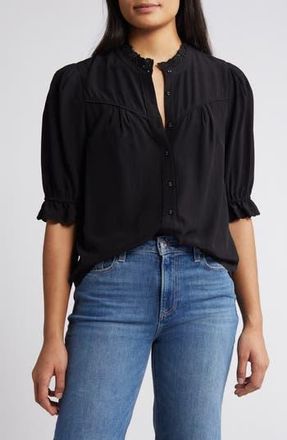 Wit & Wisdom Eyelet Accent Top in Black at Nordstrom Rack, Size X-Small