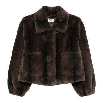 Betta Corradi Chaqueta de Pelo Sint&eacute;tico - Jackets - Mujer - Marr&oacute;n - S