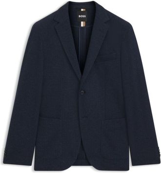 BOSS Herringbone regular-fit jacket in a cotton blend