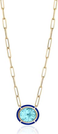 Goshwara Melange Blue Topaz Pendant Necklace in Blue Topaz/Lapis at Nordstrom, Size 16