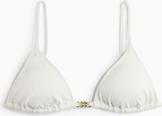 H&M Wattiertes Triangel-Bikinitop - White