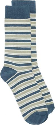 Nordstrom Stripe Dress Socks in Blue Slate- Green at Nordstrom
