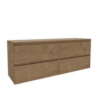 Saniclass Holz Pure Badkamermeubelset - 160x45x60cm - 4 lades - topblad - Eiken natural