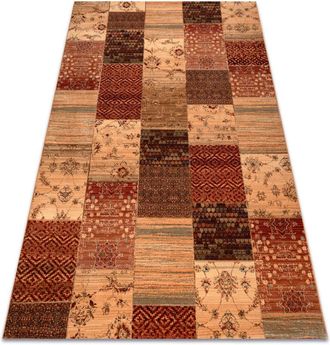 RugsX Rugsx - Alfombra De Lana Kashqai 4327 101 Patchwork Terracota Red 80x160 Cm