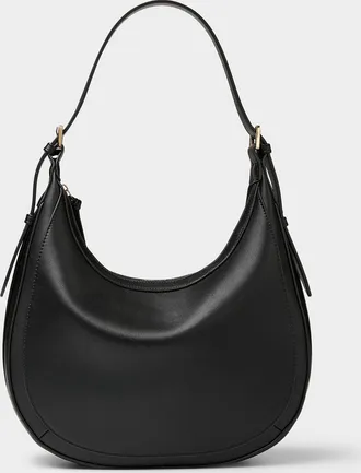 Simons Womens Solid faux-leather rounded hobo bag
