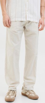 Jack & Jones Stoffhose JACK & JONES JPSTKANE SUMMER JOGGER SN, Herren, Gr. XXL, N-Gr, feather gray, Web, Obermaterial: 70% Baumwolle, 30% Leinen, unifarben, relaxe
