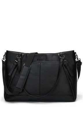 Elle Leisure Luxe 33L Vegan Leather Weekender Duffel Bag in Black at Nordstrom