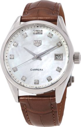 Tag Heuer Carrera Montre Quartz Diamond White Mother of Pearl Dial Ladies Watch WBK1318.FC8258
