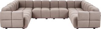 Beliani Sof&aacute; En Forma De U Modular Moderno Con M&oacute;dulos Seccionales Tapizado En Tela Gris Pardo Maksaberg