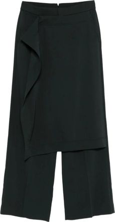 Ami Grijze Gelaagde Gerimpelde Broek - Dames - Straight fit broeken - Grijs - S - Broeken