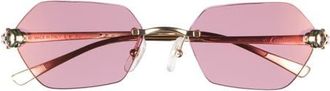 Cartier 55mm Rimless Geometric Polarized Sunglasses in Gold at Nordstrom