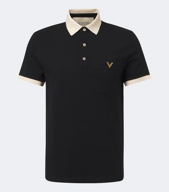 Valentino VLogo cotton piqu&eacute; polo shirt
