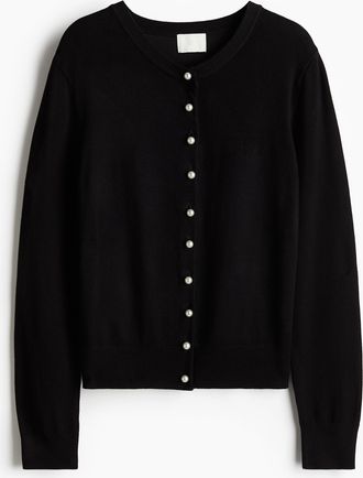 H&M Gestrickter Cardigan - Schwarz