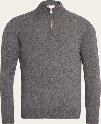 Brunello Cucinelli Mens Cashmere Quarter-Zip Sweater