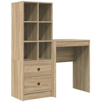 vidaXL Escritorio Con Almacenamiento Con Caj&oacute;n 2 Pcs Roble Sonoma Vidaxl