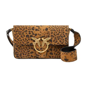 Pinko Slouchy Mini Mezzo Su&egrave;de Print Tas - Dames - Schoudertassen - Veelkleurig - ONE Size - Su&egrave;de - Tassen