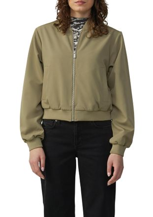 QS by s.Oliver Blouson QS, Damen, Gr. XXL (44), gr&uuml;n, Obermaterial: 76% Polyester, 20% Viskose, 4% Elasthan, unifarben, regular fit taillenbedeckt, Rippb&uuml;ndchen, Jac
