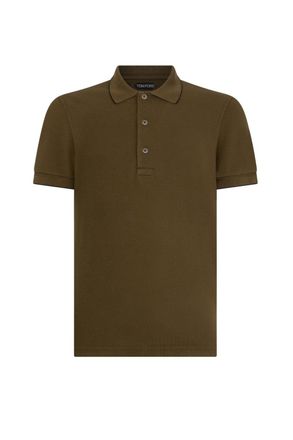 Tom Ford LYOCELL PIQUET POLO Size: 54, colour: KHAKI