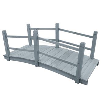 Berkfield Home Garden Bridge Grey 140x60x56 cm Solid Firwood | Size: 140 x 60 x 56 cm