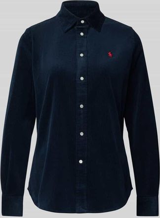 Polo Ralph Lauren Hemdbluse mit Label-Stitching in Marine, Größe 36