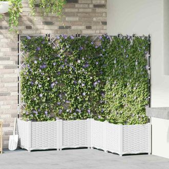 vidaXL Vidaxl - Maceta De Jard&iacute;n Con Enrejado 5 Pcs Blanco 120 X 120 X 143 Cm