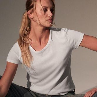 Majestic Filatures Lyocell Cotton Baby Rib Short Sleeve Crewneck T-Shirt in Grege at Nordstrom, Size 4