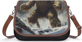 Generic Angry Bigfoot Crossbody Bags for Women Fashion Leather Shoulder Handbags With Adjustable Strap