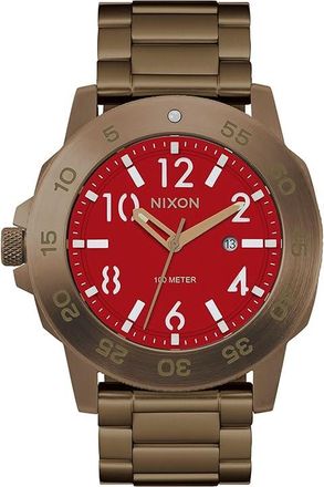 Nixon Smyth 44 Mens Watches Khaki/Red, Steel