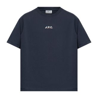 A.P.C. T-Shirts, male, Blue, Size: XL Wind T-Shirt